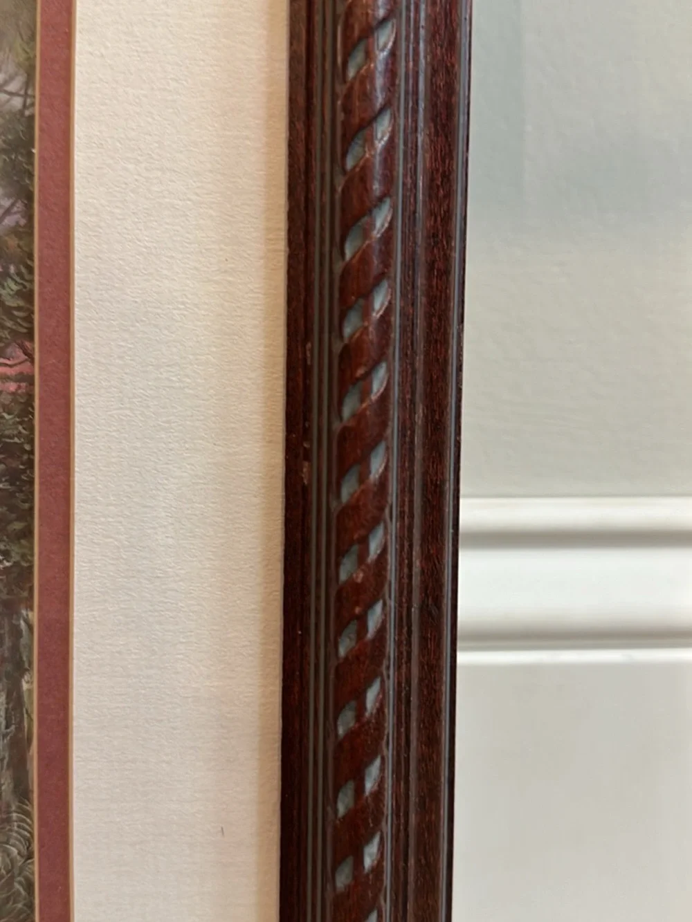 Vintage Country Scene Artwork in carved Wood Frame